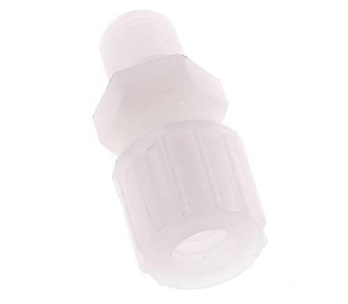 10x8mm & G1/4'' PVDF Straight Compression Fitting with Male Threads 10 bar