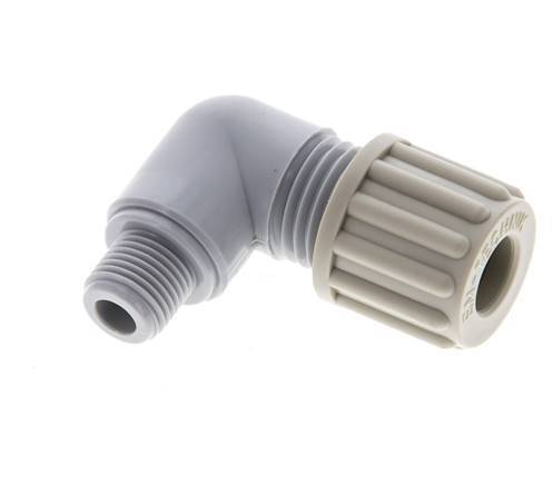 8x6mm & G1/8'' PA Elbow Compression Fitting with Male Threads 10 bar [2 Pieces]