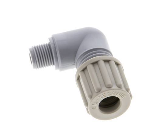 8x6mm & G1/8'' PA Elbow Compression Fitting with Male Threads 10 bar [2 Pieces]