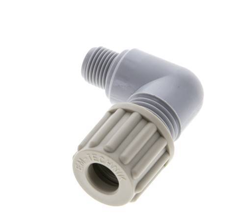 8x6mm & G1/8'' PA Elbow Compression Fitting with Male Threads 10 bar [2 Pieces]