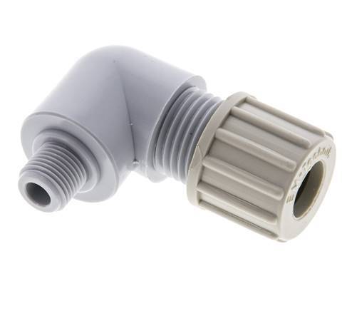 10x8mm & G1/8'' PA Elbow Compression Fitting with Male Threads 10 bar [2 Pieces]