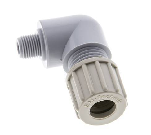 10x8mm & G1/8'' PA Elbow Compression Fitting with Male Threads 10 bar [2 Pieces]