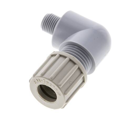 10x8mm & G1/8'' PA Elbow Compression Fitting with Male Threads 10 bar [2 Pieces]