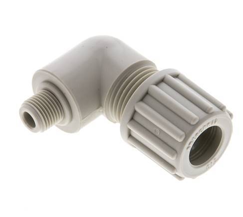 12x9mm & G1/8'' PP Elbow Compression Fitting with Male Threads 10 bar
