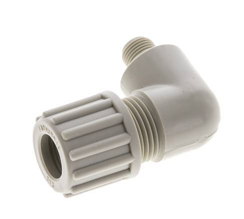 12x9mm & G1/8'' PP Elbow Compression Fitting with Male Threads 10 bar