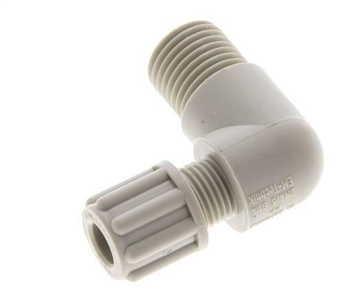 6x4mm & G1/4'' PP Elbow Compression Fitting with Male Threads 10 bar [2 Pieces]