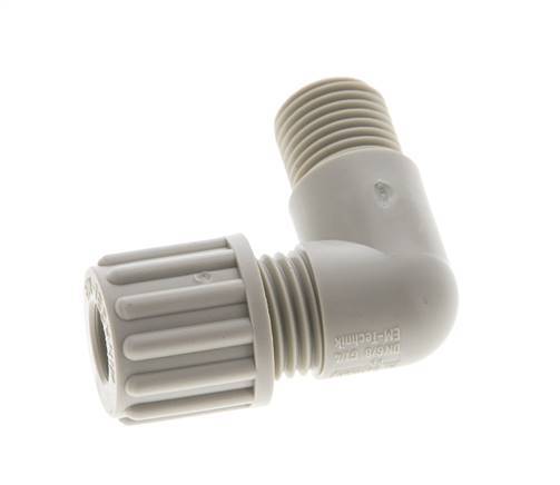 8x6mm & G1/4'' PP Elbow Compression Fitting with Male Threads 10 bar