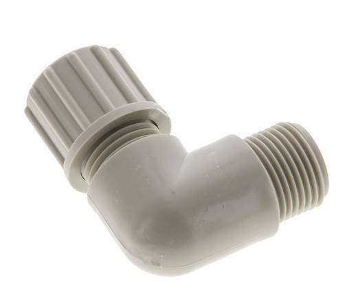 10x8mm & G3/8'' PP Elbow Compression Fitting with Male Threads 10 bar