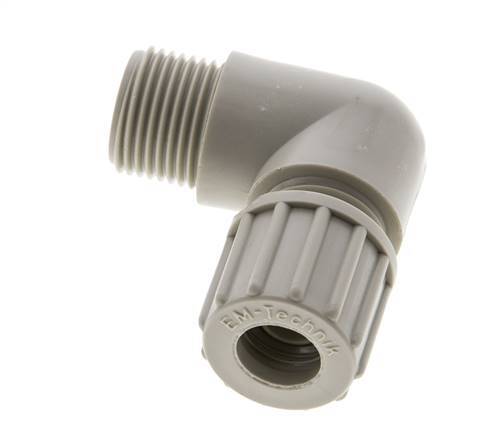10x8mm & G3/8'' PP Elbow Compression Fitting with Male Threads 10 bar