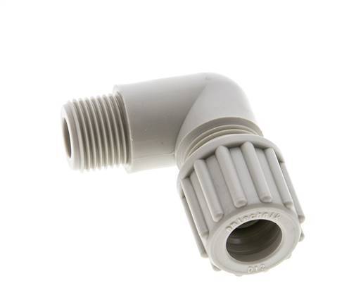 12x9mm & G3/8'' PP Elbow Compression Fitting with Male Threads 10 bar