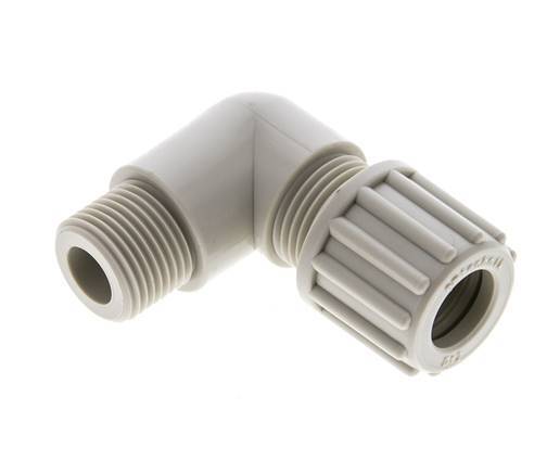 12x10mm & G3/8'' PP Elbow Compression Fitting with Male Threads 10 bar