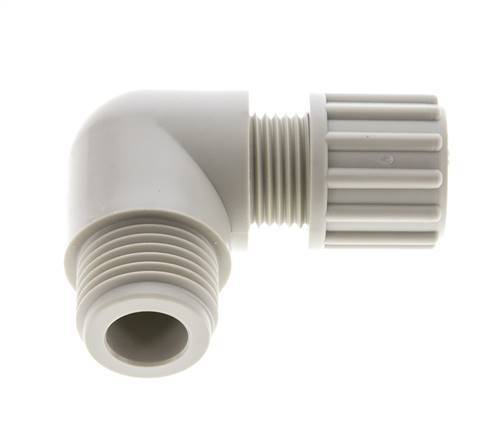 10x8mm & G1/4'' PVDF Elbow Compression Fitting with Male Threads 10 bar