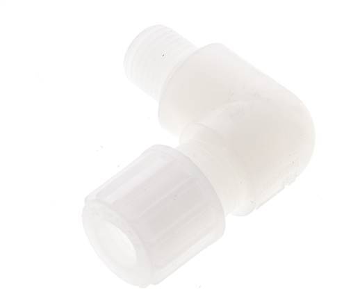 10x8mm & G1/4'' PVDF Elbow Compression Fitting with Male Threads 10 bar