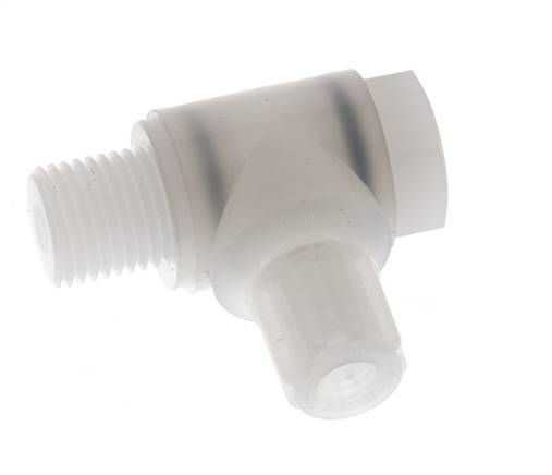 6x4mm & G1/4'' PVDF Elbow Compression Fitting with Male Threads with Banjo Bolt 10 bar