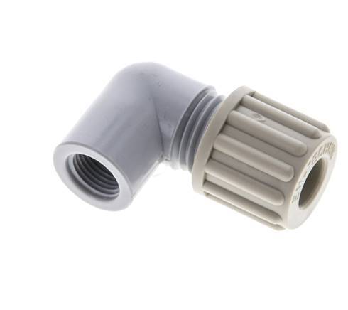 8x6mm & G1/8'' PA Elbow Compression Fitting with Female Threads 10 bar [2 Pieces]