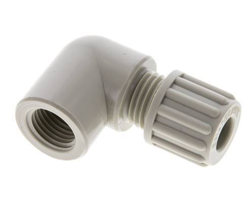 8x6mm & G1/4'' PP Elbow Compression Fitting with Female Threads 10 bar