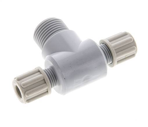 6x4mm & G3/8'' PA T-Shape Tee Compression Fitting with Male Threads 10 bar