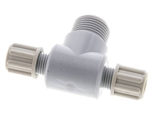 6x4mm & G3/8'' PA T-Shape Tee Compression Fitting with Male Threads 10 bar