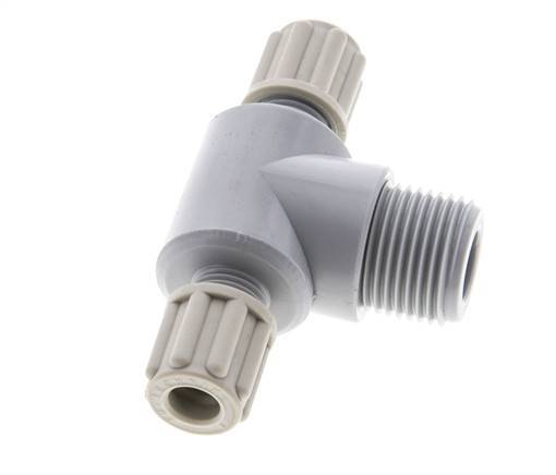 6x4mm & G3/8'' PA T-Shape Tee Compression Fitting with Male Threads 10 bar