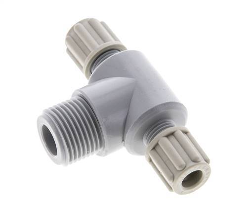 6x4mm & G3/8'' PA T-Shape Tee Compression Fitting with Male Threads 10 bar