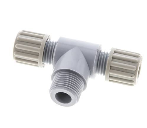 8x6mm & G3/8'' PA T-Shape Tee Compression Fitting with Male Threads 10 bar