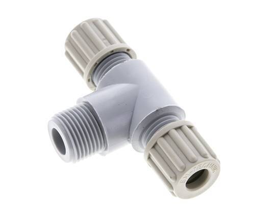 8x6mm & G3/8'' PA T-Shape Tee Compression Fitting with Male Threads 10 bar