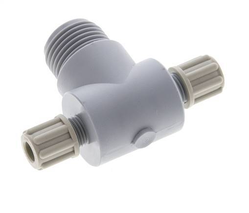 6x4mm & G1/2'' PA T-Shape Tee Compression Fitting with Male Threads 10 bar