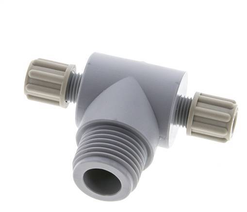 6x4mm & G1/2'' PA T-Shape Tee Compression Fitting with Male Threads 10 bar