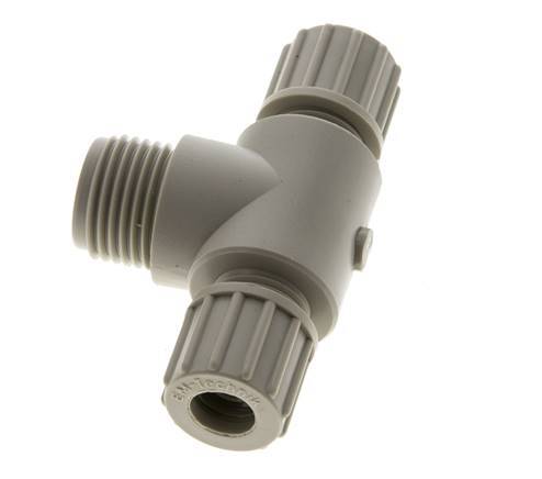 10x8mm & G1/2'' PP T-Shape T-Kompressionsfitting mit Außengewinde 10 bar