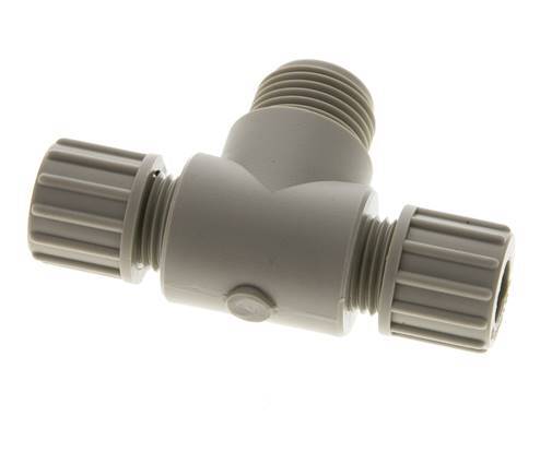 10x8mm & G1/2'' PP T-Shape T-Kompressionsfitting mit Außengewinde 10 bar