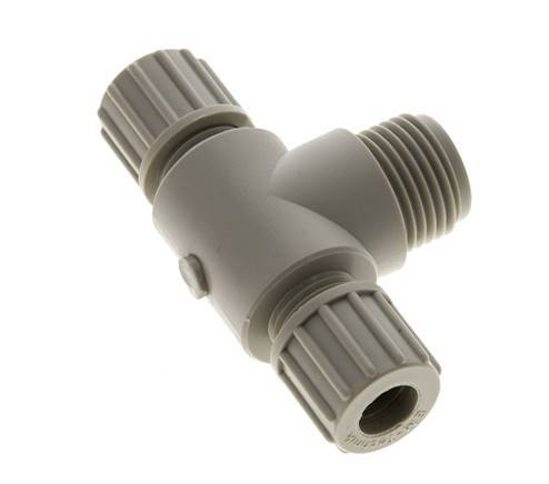 10x8mm & G1/2'' PP T-Shape T-Kompressionsfitting mit Außengewinde 10 bar