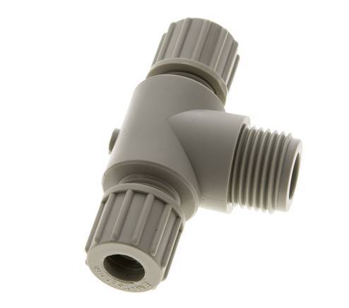 10x8mm & G1/2'' PP T-Shape T-Kompressionsfitting mit Außengewinde 10 bar