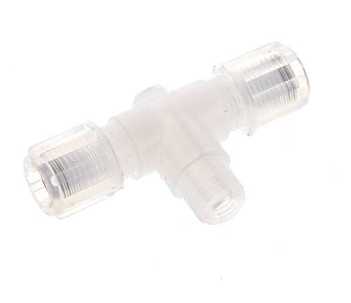 6x4mm & G1/8'' PFA T-Shape Tee Cutting Fitting with Male Threads 10 bar