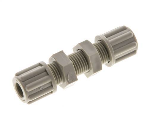 6x4mm PP Gerade Kompressionsverschraubung Bulkhead 10 bar [2 Stück]