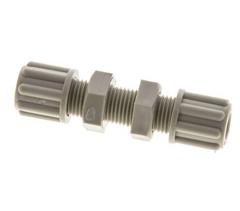 6x4mm PP Straight Compression Fitting Bulkhead 10 bar [2 Pieces]