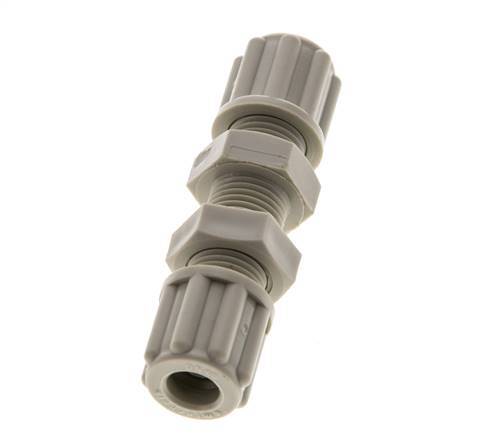 6x4mm PP Gerade Kompressionsverschraubung Bulkhead 10 bar [2 Stück]