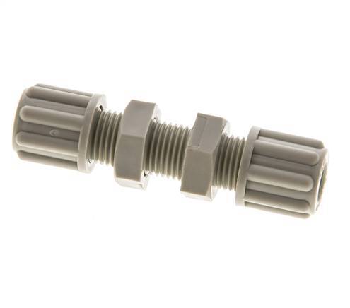 6x4mm PP Gerade Kompressionsverschraubung Bulkhead 10 bar [2 Stück]