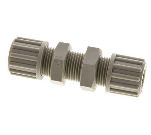 12x10mm PP Straight Compression Fitting Bulkhead 10 bar