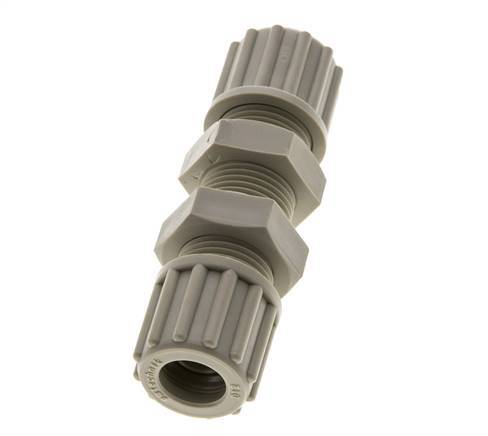 12x10mm PP Straight Compression Fitting Bulkhead 10 bar