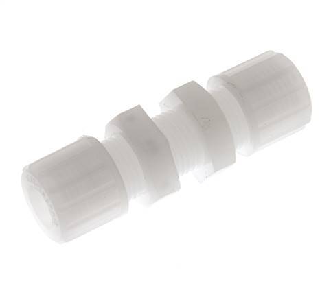 10x8mm PVDF Straight Compression Fitting Bulkhead 10 bar