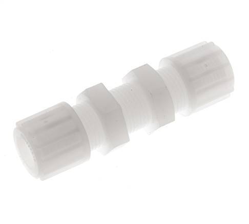 12x10mm PVDF Straight Compression Fitting Bulkhead 10 bar