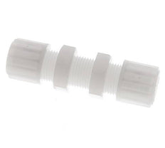 12x10mm PVDF Straight Compression Fitting Bulkhead 10 bar
