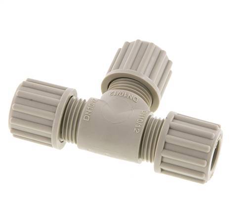 12x10mm PP T-Shape Tee Compression Fitting 10 bar