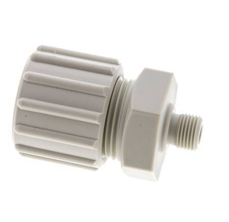 15x9mm & G1/8'' PP Straight Compression Fitting with Male Threads 10 bar PVC and PA