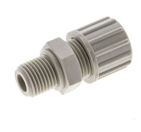 10x4mm & G1/4'' PP Straight Compression Fitting with Male Threads 10 bar PVC and PA