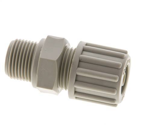 12x6mm & G3/8'' PP Straight Compression Fitting with Male Threads 10 bar PVC and PA