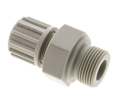 16x10mm & G3/4'' PP Straight Compression Fitting with Male Threads 10 bar PVC and PA