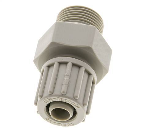 16x10mm & G3/4'' PP Straight Compression Fitting with Male Threads 10 bar PVC and PA