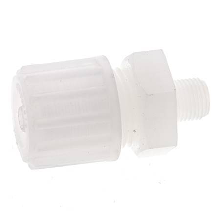 12x6mm & G1/4'' PVDF Straight Compression Fitting with Male Threads 10 bar PVC and PA