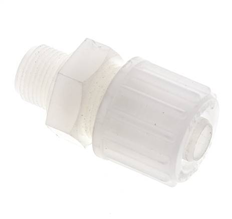 10x4mm & G1/2'' PVDF Straight Compression Fitting with Male Threads 10 bar PVC and PA